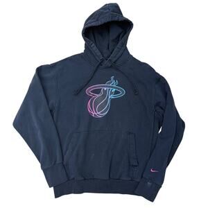 Miami Heat Nike NBA hoodie black sweatshirt pink purple logo Size Medium
